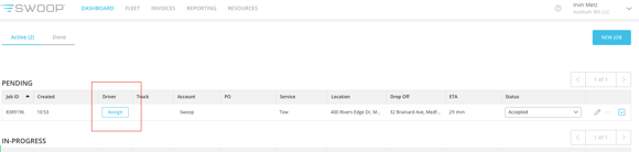 Assigning a Driver_Pending Table-1