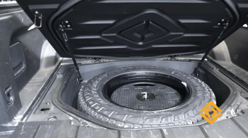 Rivian R1T Unloading Bricked R1T Performing Tire Change