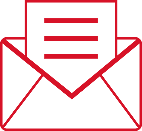 email communication or newsletter red icon